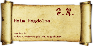 Heim Magdolna névjegykártya